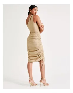 New 🔔 Collection One Shoulder Ruched Metallic Midi 👗 Dress In Gold 🔔 -Cocktail-party-dresses Shop unnamed file 100