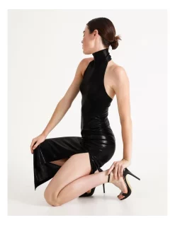 Wholesale 🔥 Norma Kamali Halter Turtle Neck Side Slit Gown Black 👍 -Cocktail-party-dresses Shop unnamed file 1076