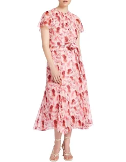 Best Sale ✨ David Lawrence Jaye Silk 👗 Dress In Pink Multi 😉