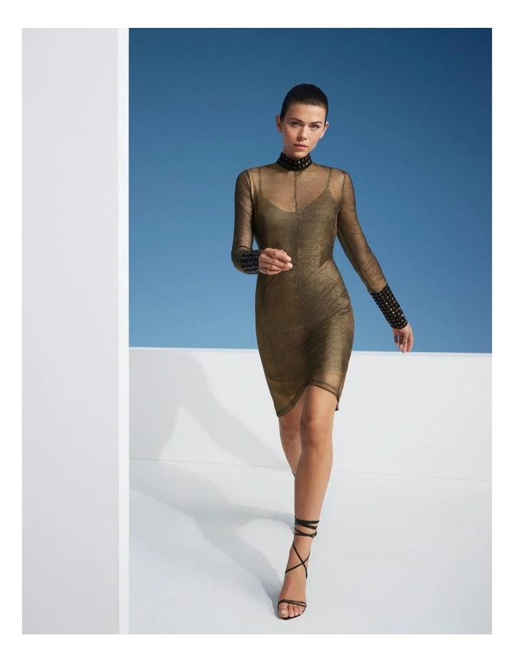 Deals 🌟 Sass & Bide Forbidden Games Midi 👗 Dress In Gold/Black 🎉 4 Deals 🌟 Sass & Bide Forbidden Games Midi 👗 Dress In Gold/Black 🎉 - Image 2