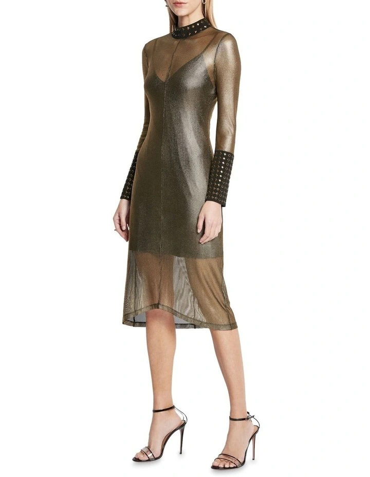 Deals 🌟 Sass & Bide Forbidden Games Midi 👗 Dress In Gold/Black 🎉 6 Deals 🌟 Sass & Bide Forbidden Games Midi 👗 Dress In Gold/Black 🎉 - Image 4