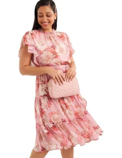 Brand new 🔥 Review Sweet Peach Tea 👗 Dress In Pink Multi 🤩