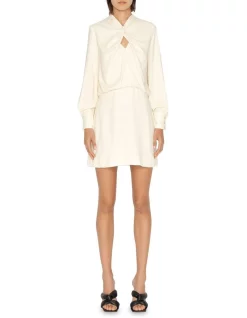 Coupon ⭐ Cue Twist Front Mini 👗 Dress In Cream 🛒