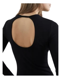 Promo 😉 French Connection Ribbed Cut Out 👗 Dress In Black 🌟 -Cocktail-party-dresses Shop unnamed file 1287