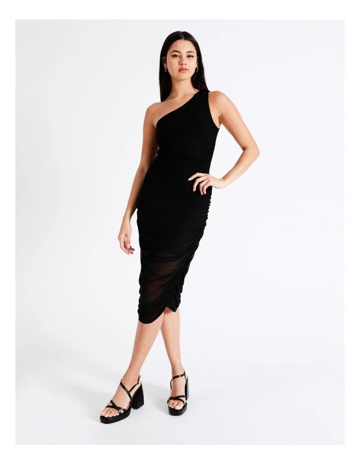 Best Pirce π Miss Shop Mesh One Shoulder Midi π Dress In Black π 3 Best Pirce π Miss Shop Mesh One Shoulder Midi π Dress In Black π