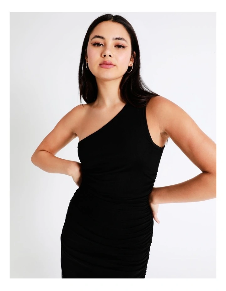 Best Pirce π Miss Shop Mesh One Shoulder Midi π Dress In Black π 4 Best Pirce π Miss Shop Mesh One Shoulder Midi π Dress In Black π - Image 2