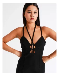 Best deal 👍 Miss Shop Recycled Blend Tie Neck Cut Out Mini 👗 Dress In Black 👍 -Cocktail-party-dresses Shop unnamed file 1401