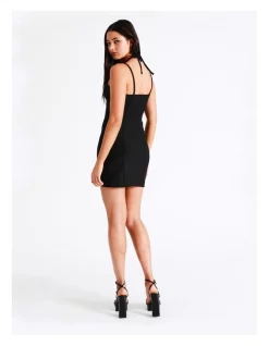 Best deal 👍 Miss Shop Recycled Blend Tie Neck Cut Out Mini 👗 Dress In Black 👍 -Cocktail-party-dresses Shop unnamed file 1402