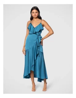 Best Pirce π Pilgrim Mindy Midi π Dress In Steel Blue π