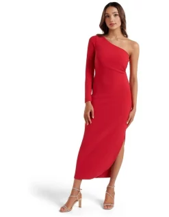Outlet 𧨠Forever New Petite Annie One Shoulder Midi In Red π§¨