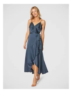 New 💯 Pilgrim Mindy Midi 👗 Dress In Navy Blue 🔥