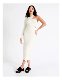 Best Sale π Miss Shop Eco One Shoulder Cut Out Knit Midi π Dress In Papyrus π₯°