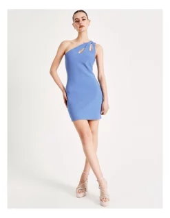 Hot Sale π― Miss Shop Recycled Blend One Shoulder Strappy Bodycon Mini π Dress In Blue β