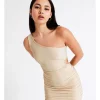 Promo 🔔 Miss Shop Recycled Blend Lurex One Shoulder Cut Out Mini 👗 Dress In Melon 🔔 -Cocktail-party-dresses Shop unnamed file 210
