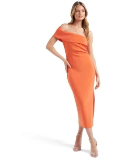 Cheap 😉 Forever New Anna One Shoulder Bodycon 👗 Dress In Orange 🔥