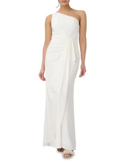 Buy 🎉 Adrianna Papell One Shoulder Jersey 👗 Dress In Ivory 🔥