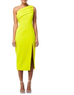 Cocktail-party-dresses Shop 23 Best Pirce π Mossman Unveil Midi π Dress In Chartreuse π