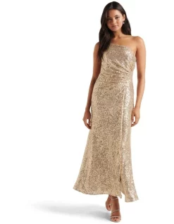Deals ✨ Forever New Carolyn Sequin Gown In Rose Gold 🧨