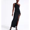Promo 😉 Wayne Cooper One Shoulder Metallic Knit 👗 Dress In Black 🎉 -Cocktail-party-dresses Shop unnamed file 323