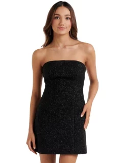 Buy 🧨 Forever New Petite Ariana Textured Mini 👗 Dress In Black 🌟