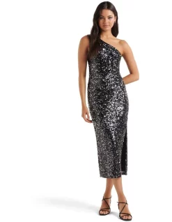 Best Sale β Forever New Freya One Shoulder Sequin Midi In Blue β