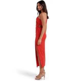 Deals ❤️ Forever New Ryan One Shoulder Cut Out Linen Midi In Red ❤️ -Cocktail-party-dresses Shop unnamed file 507