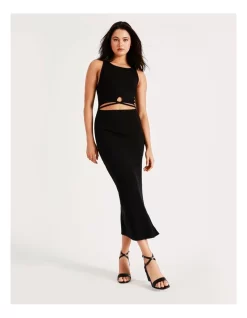 Hot Sale π Miss Shop Cut Out Rib Midi π Dress In Black π