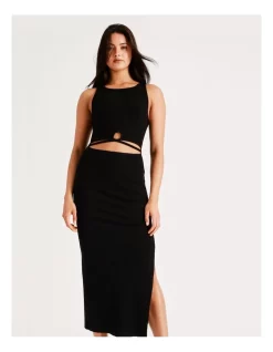 Hot Sale 🔔 Miss Shop Cut Out Rib Midi 👗 Dress In Black 🌟 -Cocktail-party-dresses Shop unnamed file 546
