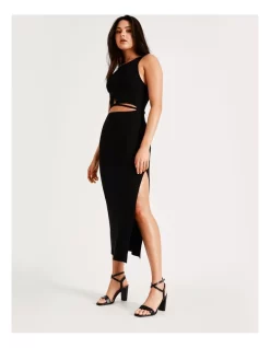 Hot Sale 🔔 Miss Shop Cut Out Rib Midi 👗 Dress In Black 🌟 -Cocktail-party-dresses Shop unnamed file 550