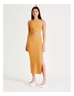 Best deal 🔥 Miss Shop Eco Cut Out Rib Midi 👗 Dress In Amber 🎉 -Cocktail-party-dresses Shop unnamed file 571