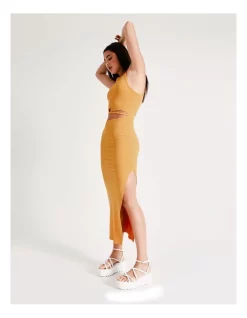 Best deal 🔥 Miss Shop Eco Cut Out Rib Midi 👗 Dress In Amber 🎉 -Cocktail-party-dresses Shop unnamed file 574