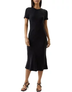 New π₯ Third Form Paisley Bias Tee Midi π Dress In Black π