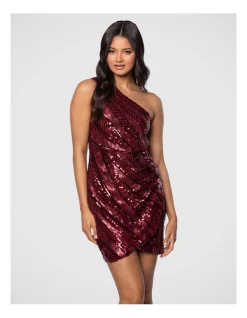Cocktail-party-dresses Shop 27 Discount β€οΈ Pilgrim Tressi Mini π Dress In Burgundy βοΈ