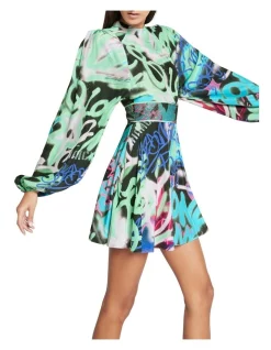 Best Pirce ⌛ Sass & Bide Graffiti Speaks Mini 👗 Dress Print ❤️ -Cocktail-party-dresses Shop unnamed file 652