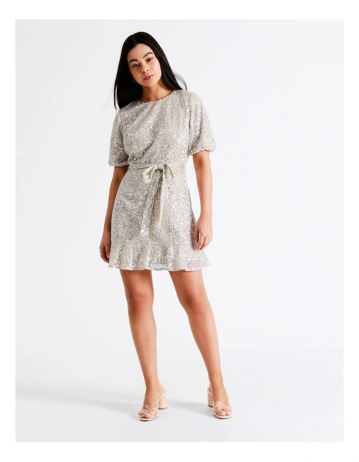 Cheap ๐คฉ Tokito Sequin Puff Sleeve Mini ๐ Dress In Gold ๐ฏ 4 Cheap ๐คฉ Tokito Sequin Puff Sleeve Mini ๐ Dress In Gold ๐ฏ - Image 2