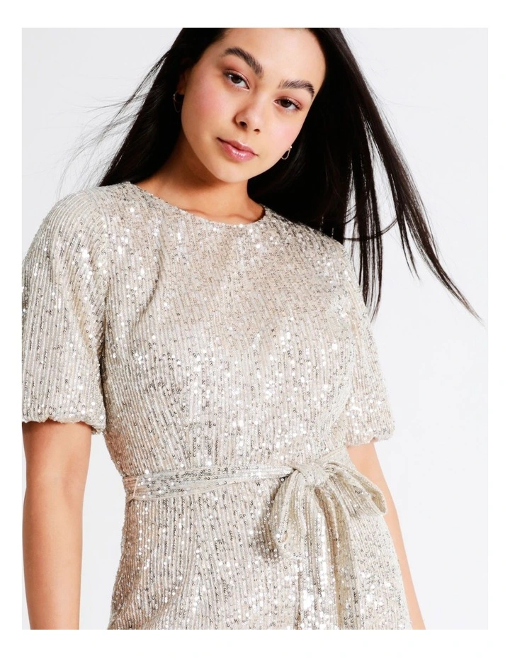 Cheap ๐คฉ Tokito Sequin Puff Sleeve Mini ๐ Dress In Gold ๐ฏ 7 Cheap ๐คฉ Tokito Sequin Puff Sleeve Mini ๐ Dress In Gold ๐ฏ - Image 5