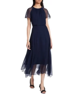 Best Sale π David Lawrence Brooke Silk π Dress In Navy π§¨