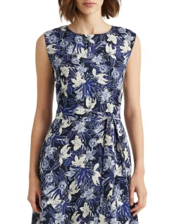 Buy π₯° Lauren Ralph Lauren Floral Crepe π Dress In Blue β¨