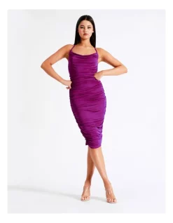 Cheap π Miss Shop Recycled Blend Ruched Bodycon Midi π Dress In Fuchsia π
