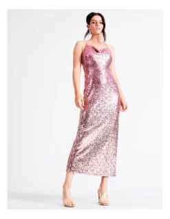 Wholesale β Collection Ombre Sequin Cowl Neck Gown In Pink π