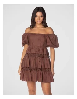 Outlet 👏 Pilgrim Maria 👗 Dress In Chocolate 🎁