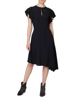 Wholesale 😉 Skin And Threads Asymmetrical Flutter Sleeve 👗 Dress 👍