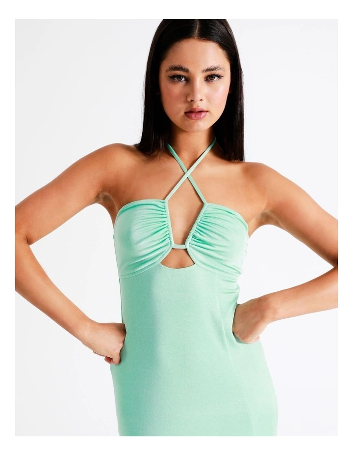 Outlet π Miss Shop Recycled Blend Tie Neck Ruched Cut Out Midi π Dress In Jade π₯° 6 Outlet π Miss Shop Recycled Blend Tie Neck Ruched Cut Out Midi π Dress In Jade π₯° - Image 4